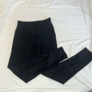 Yummie black coated shine leggings size M